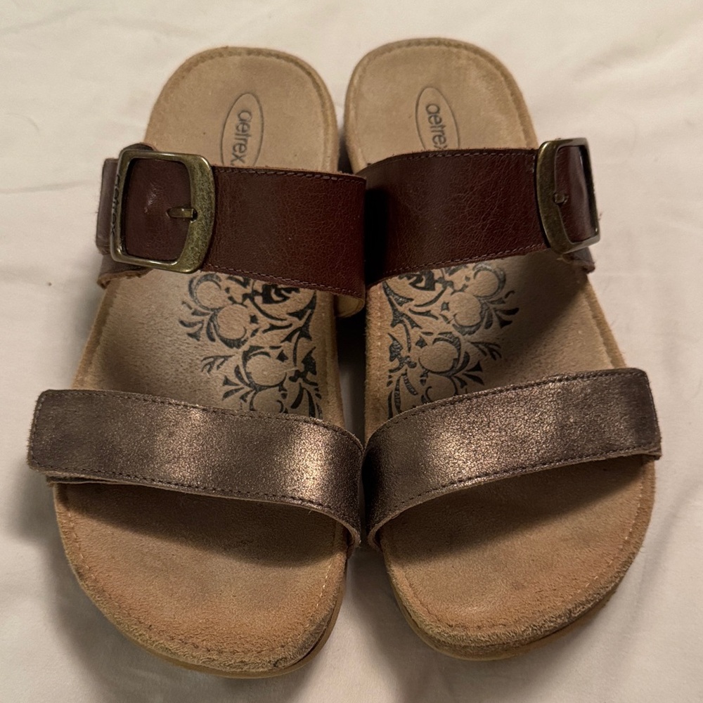 Aetrex Brown and Bronze Women's Sandals